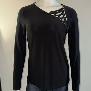 DKNY black long sleeve top